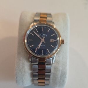 Rotary Avenger Two-Tone Watch – Navy Blue Dial with Rose Gold Accents